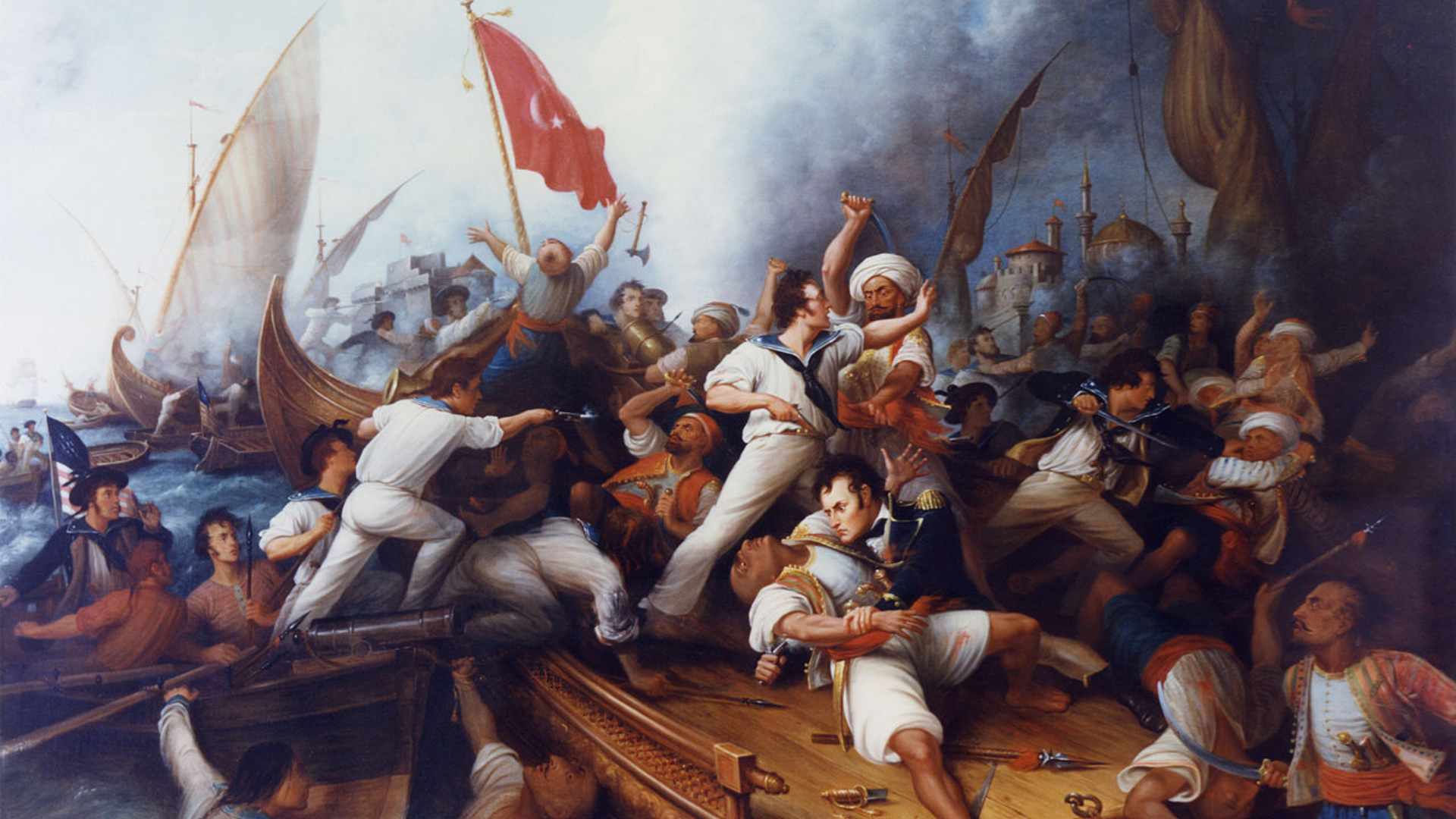 Tripolitan Gunboat painting