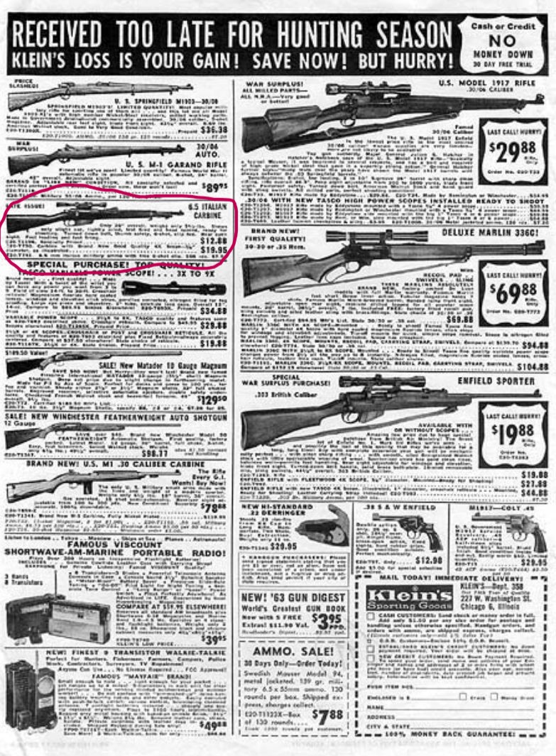 Ad for the rifle that killed JFK