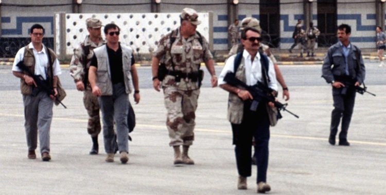 SOF Pic of the Day: Delta Force Personal Security Detail for General Schwarzkopf at Rafha Airport, Saudi Arabia, 1991
