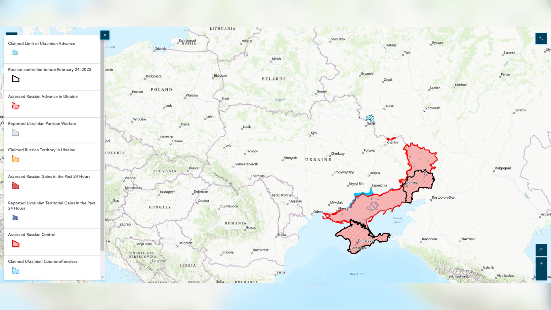 Assessed Control of Terrain in Ukraine