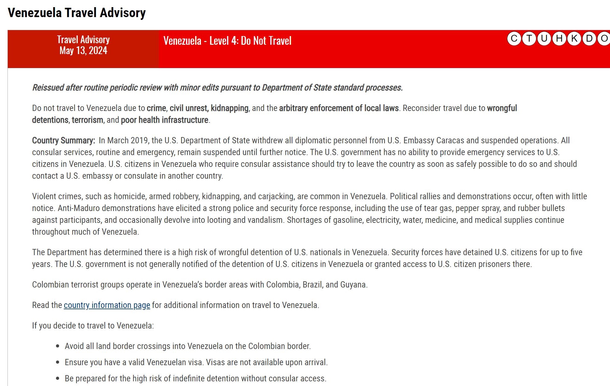 do not travel advisory 