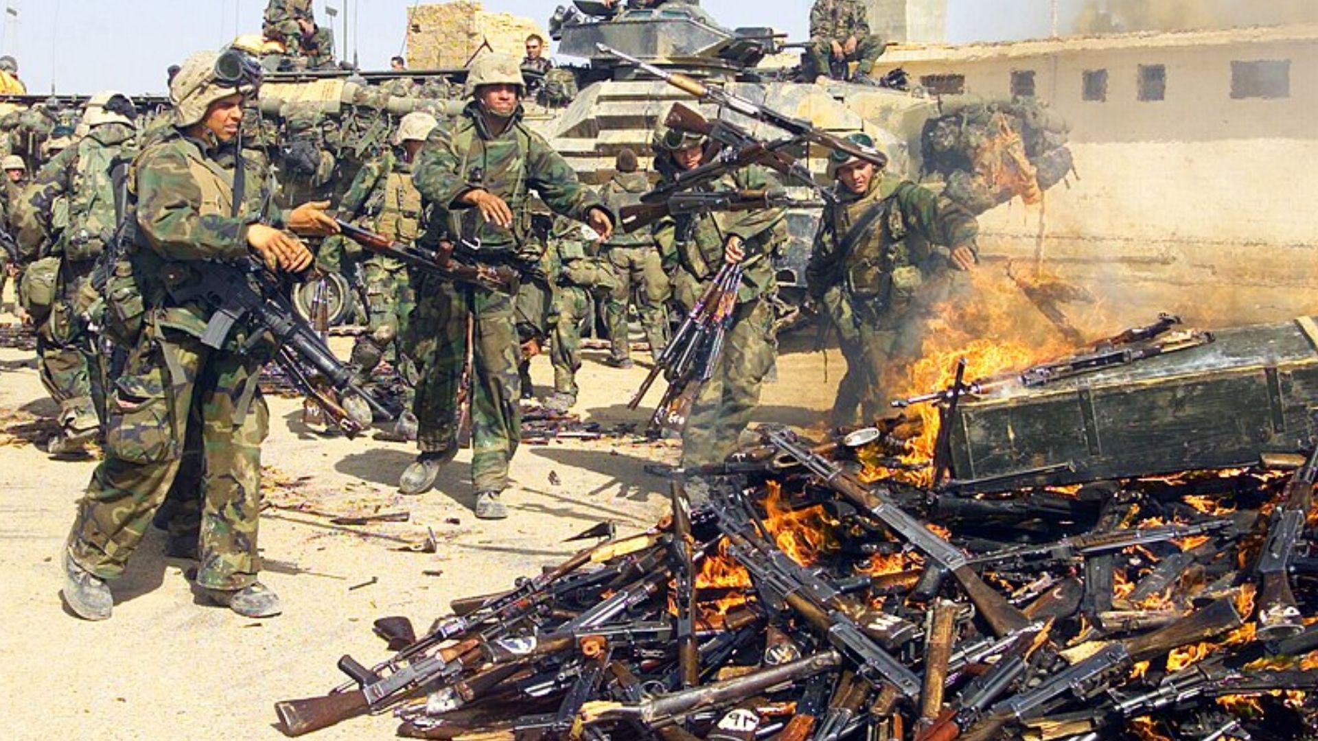 pile of Tabuk assault rifles