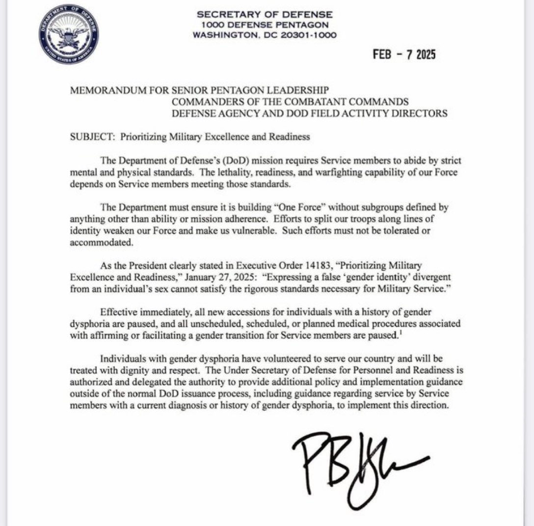 Pete Hegseth - memo