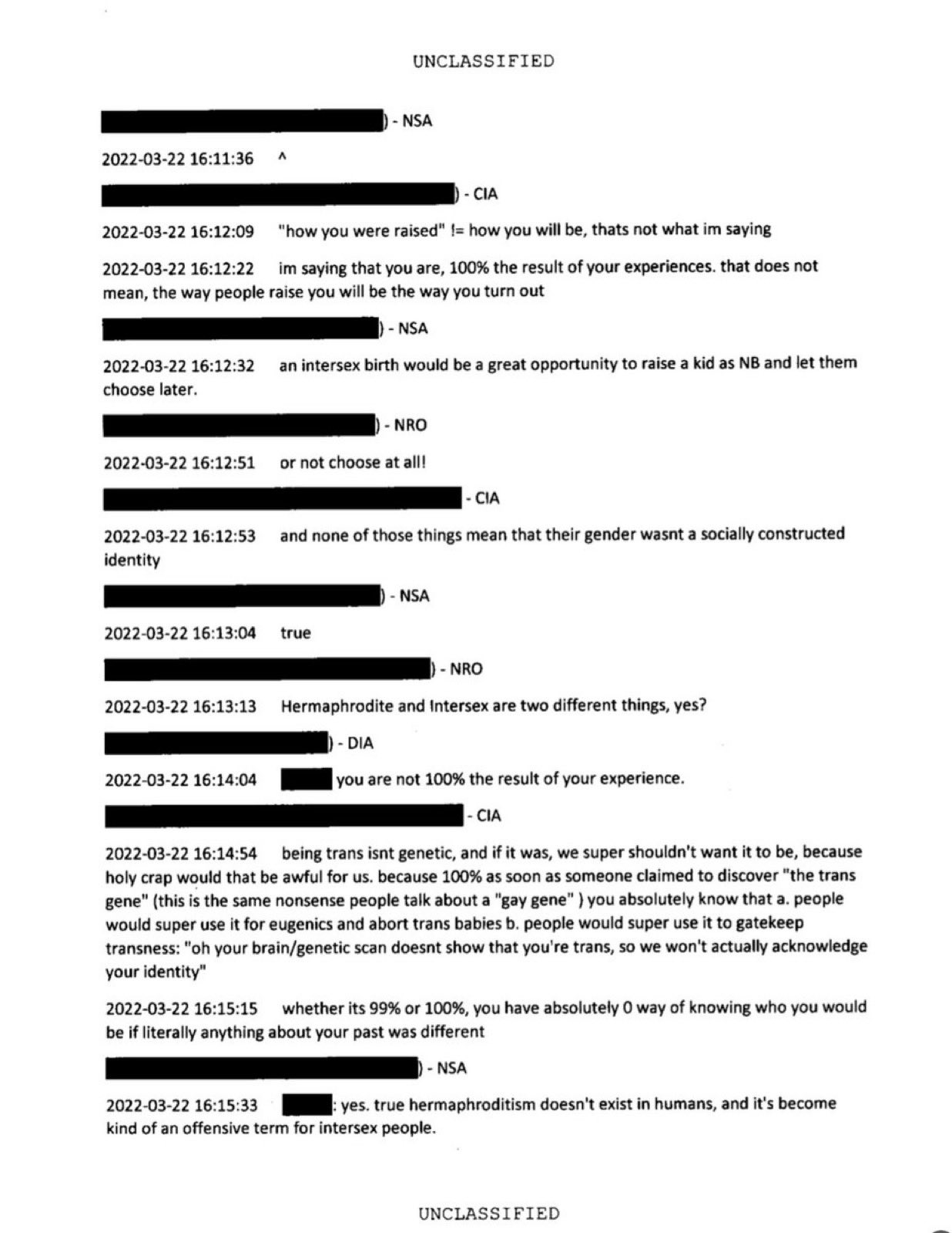 Improper conversation