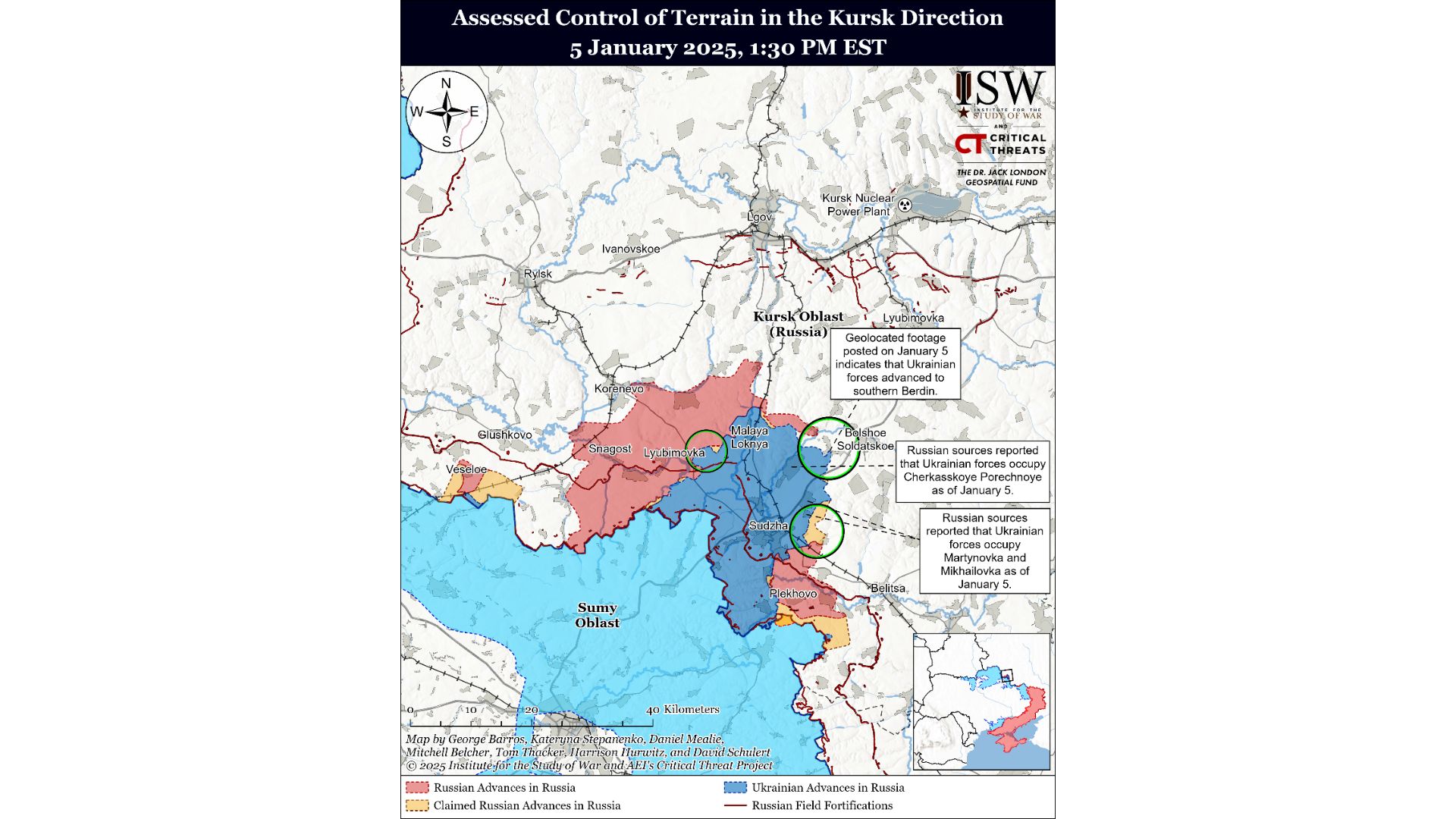 Status of Kursk Offensive January 5, 2025