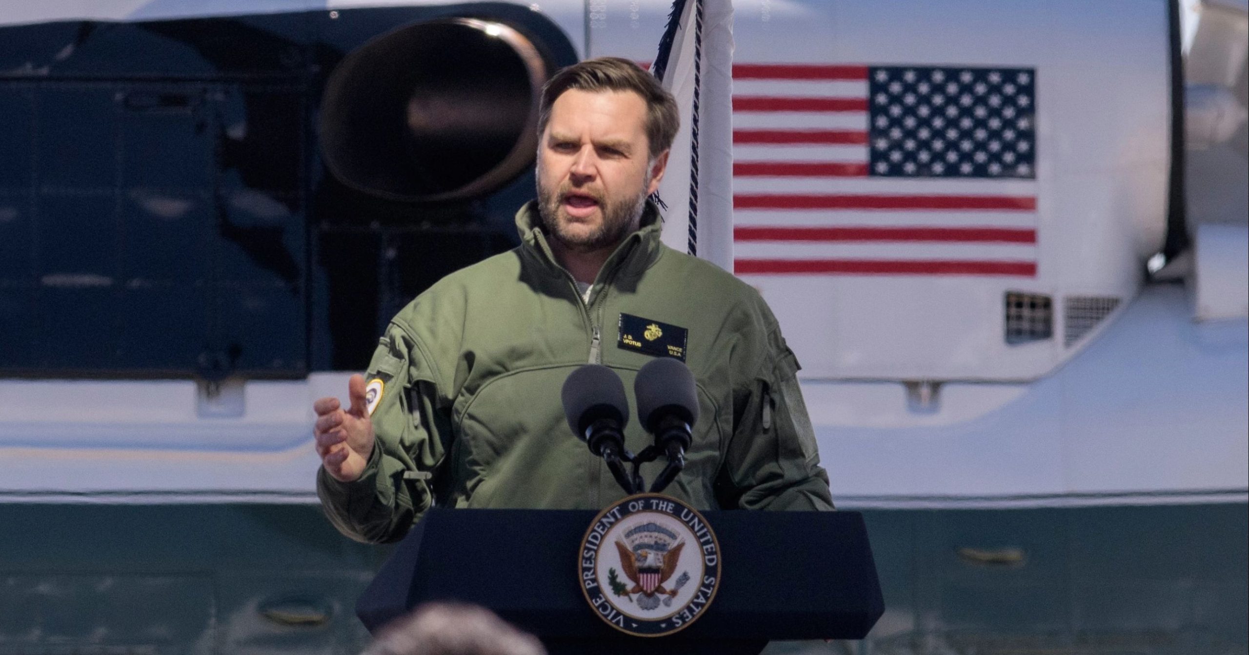 JD Vance speaking to Marines
