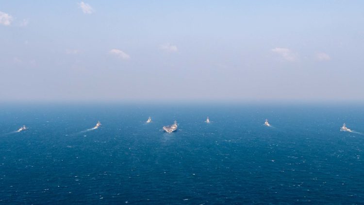 USS Carl Vinson Carrier Strike Group Navigates Tense Malacca Strait Waters