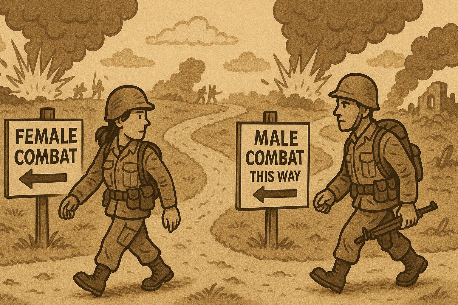 Male and female combat 