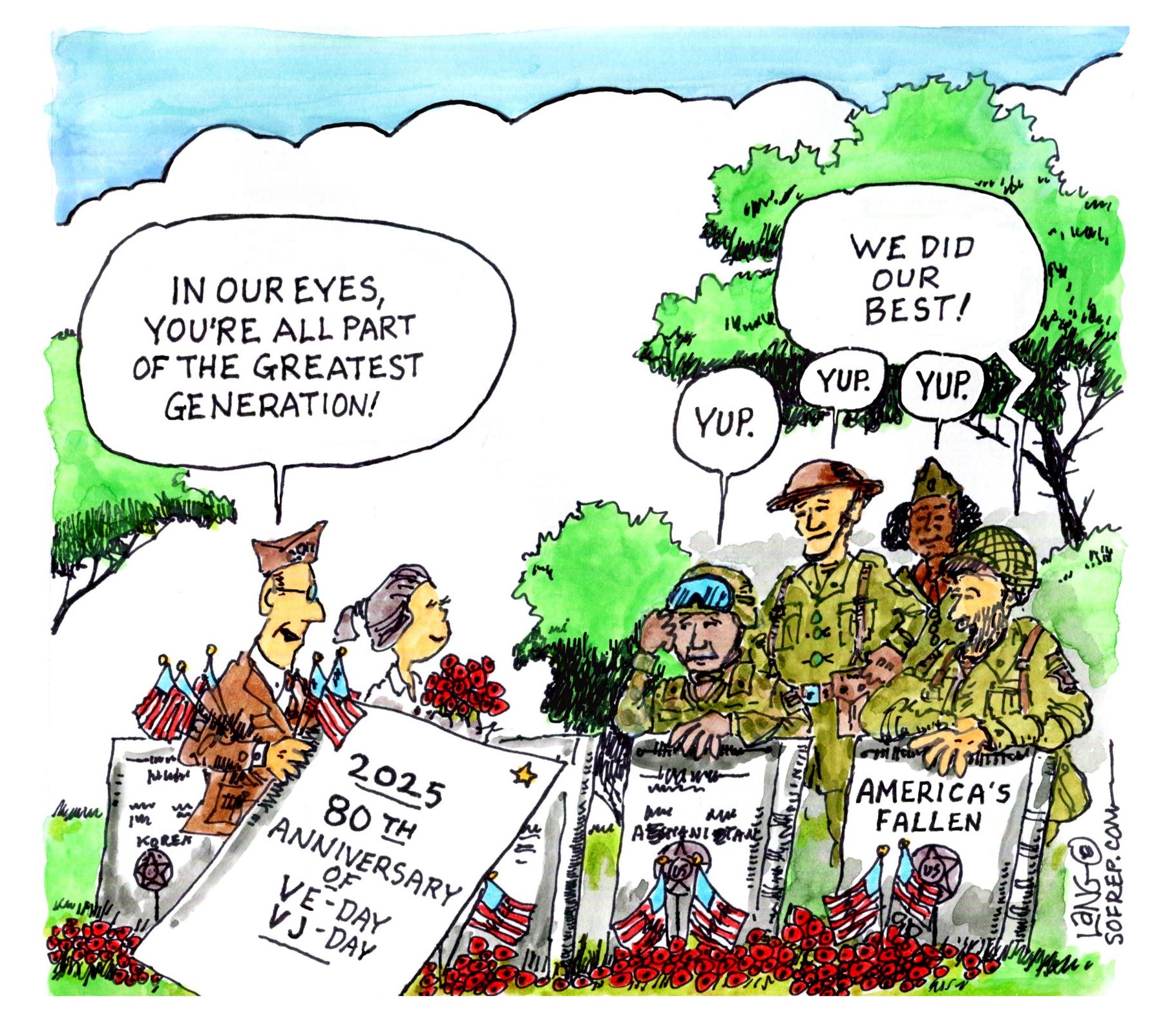 Bob Lang Memorial Day Cartoon