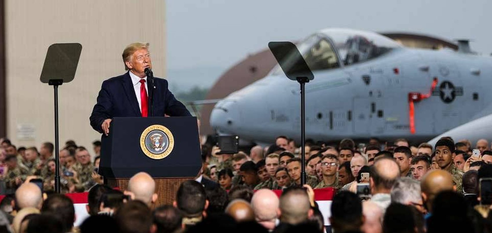 Trump with Soldiers and Sailors