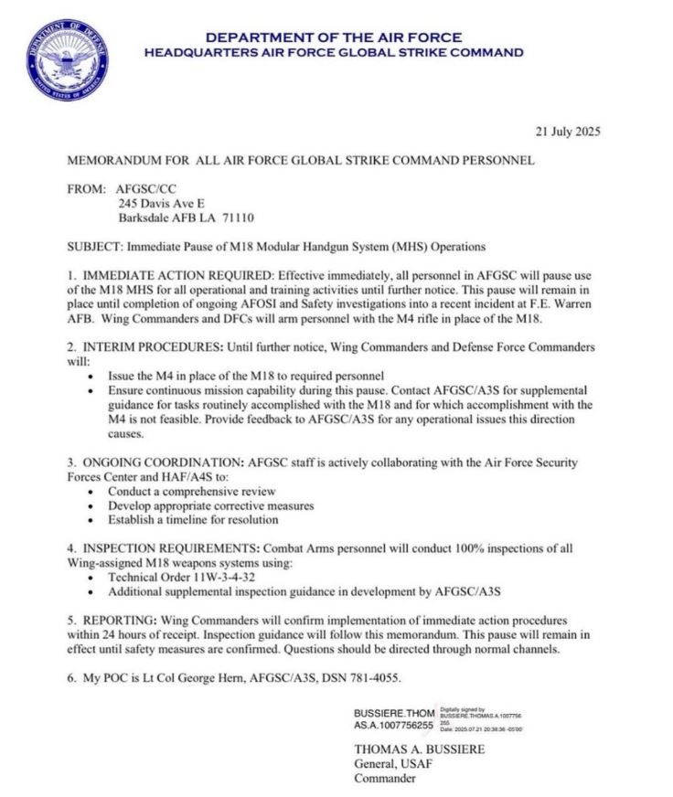 Air Force Memo