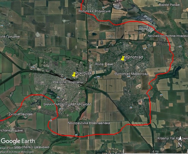 Pokrovsk-Myrnohrad battle lines