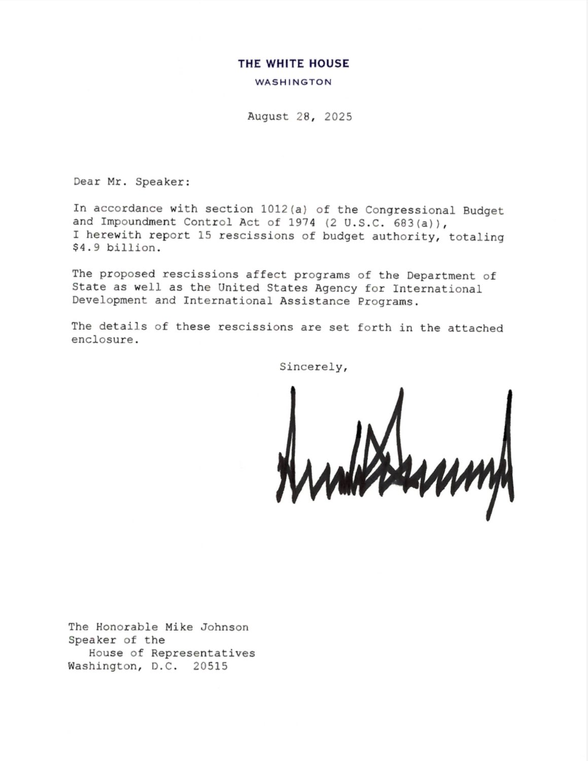 White House USAID Directive