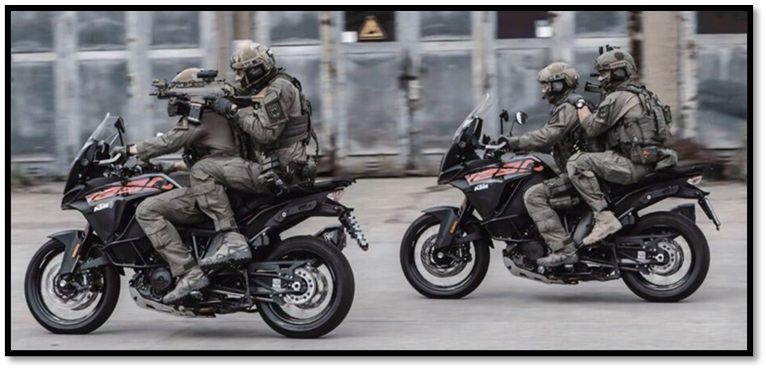 GSG 9 commandos on motorcycles