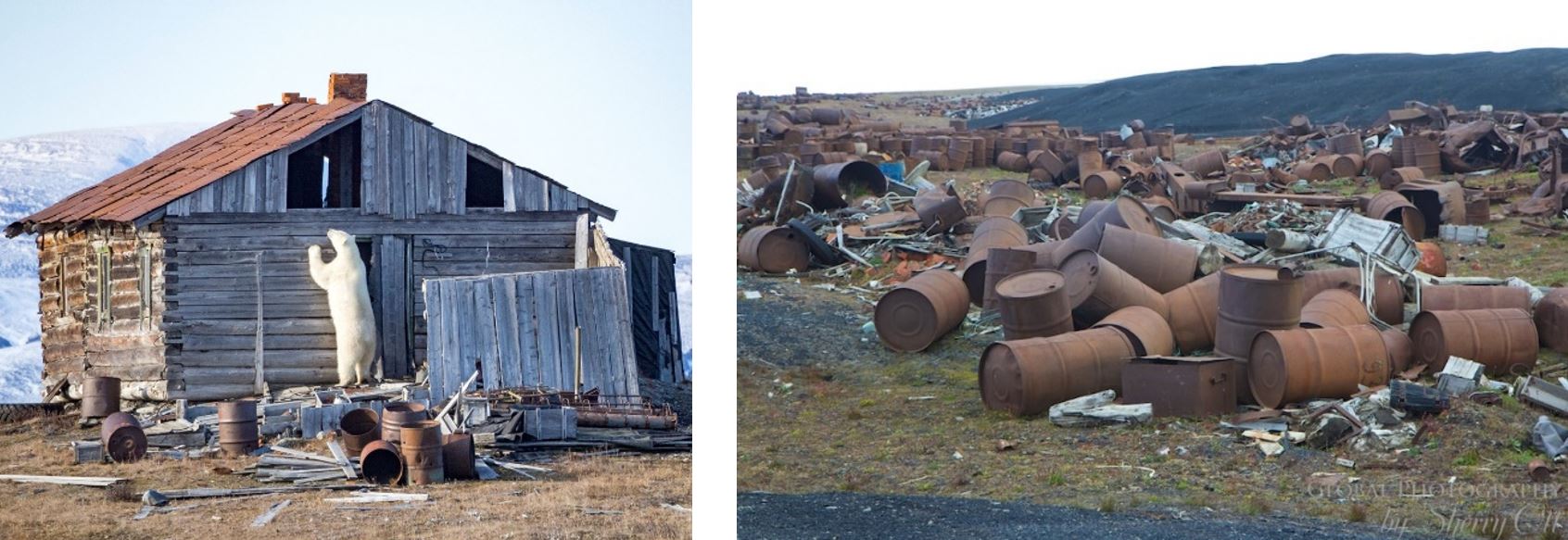 Abandoned buildings on Wrangel Island 