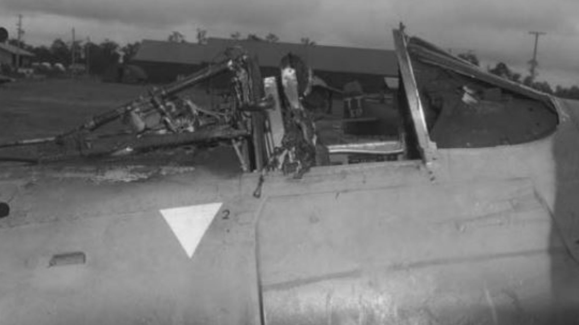 Jones' damaged cockpit