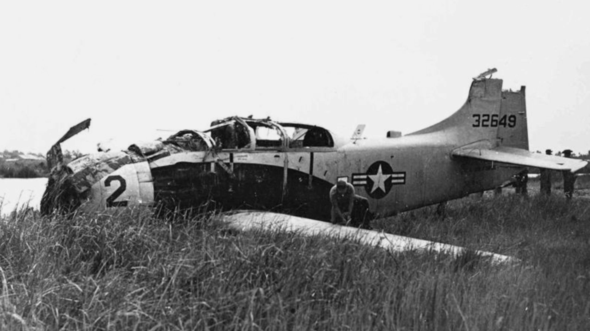 Fisher's damaged A-1E