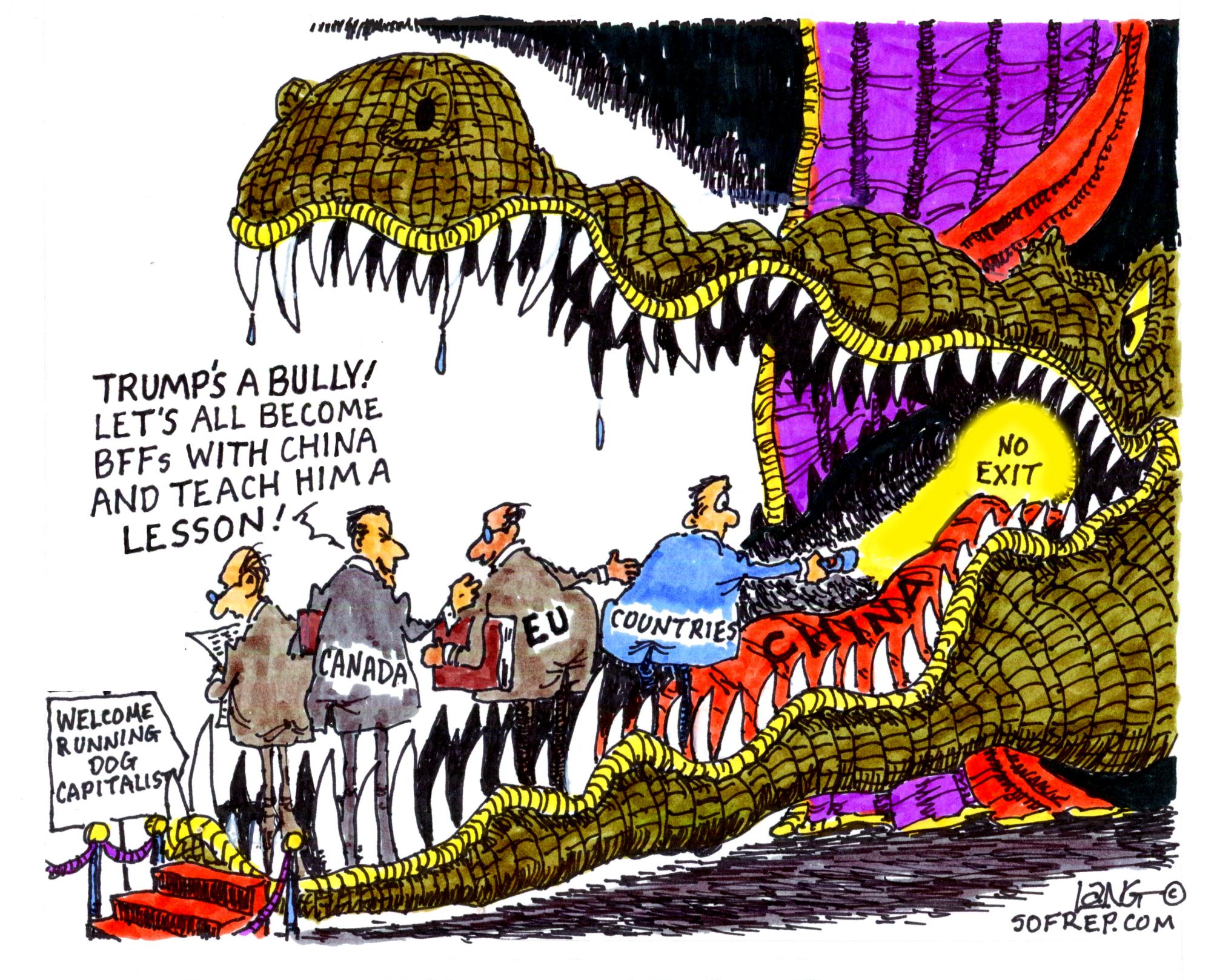 Bob Lang alligator crocodile cartoon.