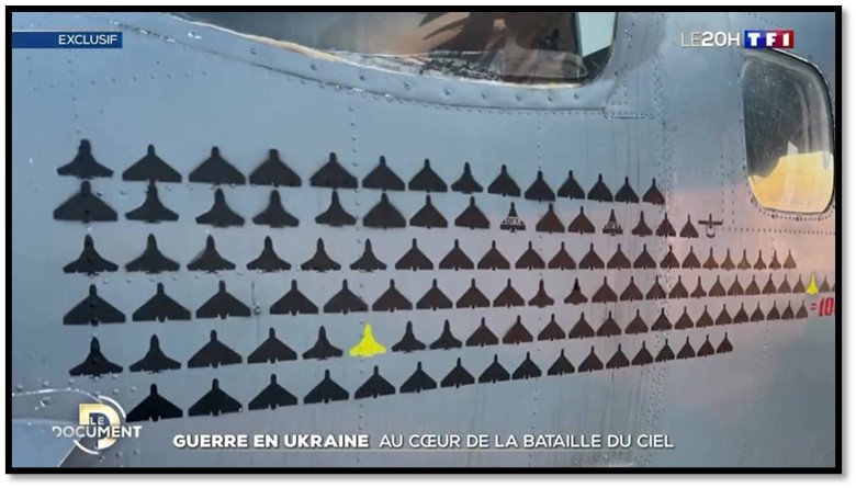 Drone kill markings.