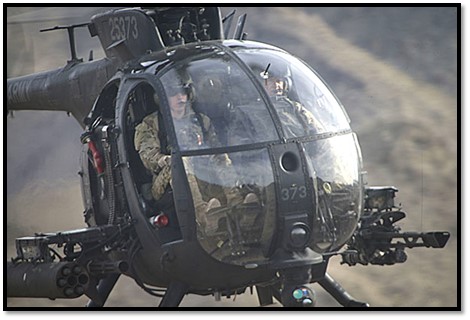 Little bird with rocket pod.