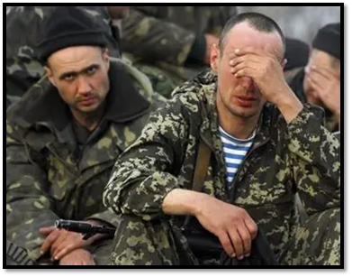 Distraught Russian troops.