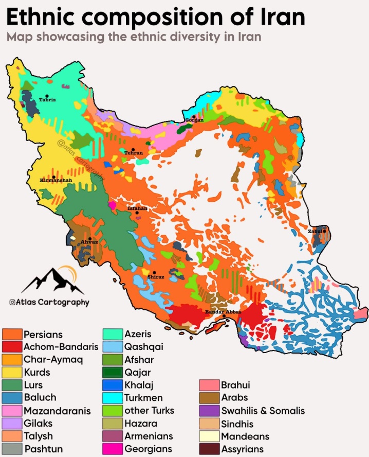ethnic map of Iran