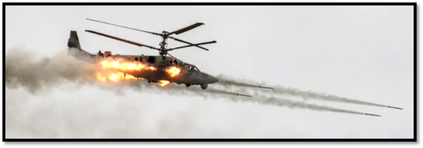 Firing unguided rockets.